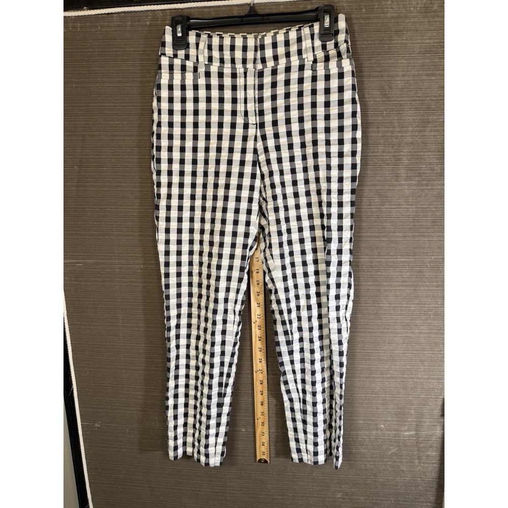 LOFT Original Ankle Pant Black White Check Cotton Blend No Size Tags See Pics